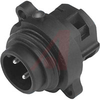 connector,plastic circ,male panel recept,3+gnd silver plt cont,screw term,black - 70013180 - Allied Electronics, Inc.