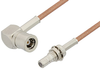 SMB Plug Right Angle to SMB Jack Bulkhead Cable 12 Inch Length Using RG178 Coax - PE34467-12 - Pasternack