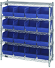 Open Wire Shelving, 5Shelves, 16Bin, Blu; Shelving Unit Type Quantum Storage - 44AC8139 - Newark, An Avnet Company