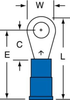 3M Scotchlok Blue Butted Nylon Butted Ring Terminal MNG14-8R/LK - 0.94 in Length - 0.31 in Wide - 0.09 in Inside Diameter - #8 Stud - 054007-01435 - R. S. Hughes Company, Inc.