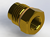 Straight Thread O-Ring / Female Pipe Adapter, 9/16-18 UNF male x 1/8