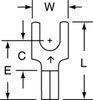 3M Scotchlok Red Locking Brazed Non-Insulated Brazed Fork & Spade Terminal M18-8FBX - 0.65 in Length - 0.3 in Fork Width - #8 Stud - 051128-58646 - R. S. Hughes Company, Inc.