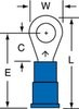 3M Scotchlok Blue Brazed Vinyl Brazed Ring Terminal MV14-10RK - 0.9 in Length - 0.33 in Wide - 0.09 in Inside Diameter - #10 Stud - 054007-01420 - R. S. Hughes Company, Inc.