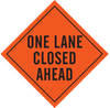 Brady Vinyl Diamond Orange Road Construction Sign - 36 in Width x 36 in Height - TEXT: ONE LANE CLOSED AHEAD - 56897 - 754476-56897 - R. S. Hughes Company, Inc.