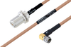 MIL-DTL-17 N Female Bulkhead to SMA Male Right Angle Cable 30 Inch Length Using M17/128-RG400 Coax - PE3M0077-30 - Pasternack