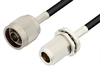 N Male to N Female Bulkhead Cable 72 Inch Length Using RG58 Coax - PE3320-72 - Pasternack