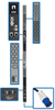 10kW 3-Phase Monitored PDU, LX Interface, 208/240V Outlets (42 C13/6 C19), LCD, IEC-309 30A Blue, 1.8m/6 ft. Cord, 0U 1.8m/70 in. Height, TAA -- PDU3EVN6G30B - Image