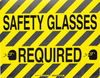 Brady Toughstripe B-534 Polyester Rectangle Yellow Personal Protection Equipment (PPE) Sign - 18 in Width x 14 in Height - Laminated - TEXT: SAFETY GLASSES REQUIRED - 104510 - 754473-16288 - R. S. Hughes Company, Inc.