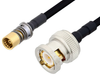 Snap-On BMA Jack to BNC Male Cable 60 Inch Length Using PE-SR402FLJ Coax - PE3C4920-60 - Pasternack