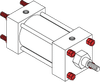 Series MN Aluminum Pneumatic Cylinder - Model MN13 NFPA Style MX2 -- Tie-Rods Extended Blind End - Image