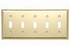 Toggle Switch Openings, Five Gang, Polished Brass - SB5PB - Legrand