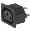 IEC Appliance Outlet F Shuttered, Snap-in Mounting, Front Side, Solder or Quick-connect Terminal -- 4723 - Image
