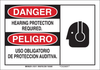 Brady B-302 Polyester Rectangle White Personal Protection Equipment (PPE) Sign - 14 in Width x 10 in Height - Laminated - Language English / Spanish - TEXT: DANGER / PELIGRO - 125114 - 754473-72737 - R. S. Hughes Company, Inc.