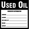 Brady B-235 Black on White Square Paper Health, Sanitation & Waste Label - 6 in Width - 6 in Height - Printed Text = USED OIL - INFORMATION - 60367 - 754476-60367 - R. S. Hughes Company, Inc.