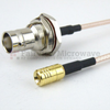 SMB Plug (Male) to BNC Female (Jack) Bulkhead Cable M17/113-RG316 Coax Up To 3 GHz, 1.35 VSWR in 24 Inch and RoHS - FMC1638316LF-24 - Fairview Microwave Inc.