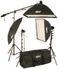 K75 KIT: 3-LIGHT 2200-WATT PROFESSIONAL STUDIO SOFT BOX KIT WITH UMBRELLAS - 401444 - Smith-Victor Corporation