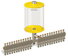 Yellow Color Key, Clear View Multiple Feed Manual Lubricator, 1/2 gal Acrylic Reservoir, 24 Feeds, 1/4” OD Tube Outlets - B5163-064AB241YW - Oil-Rite Corp.