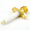 SMA Female (Jack) Connector Stub Terminal 2 Hole Flange (Panel Mount), Solder, Gold Plated Stainless Steel Body, Length 0.965 In -- SC3030