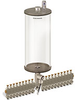 Levelux Clear View Multiple Feed Electro Lubricator, 1 gal Acrylic Reservoir, 19 Feeds, 1/8