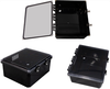14x12x06 UL Listed Polycarbonate Weatherproof Outdoor IP66 NEMA 4X Enclosure, Clear Lid Black -- TEBWPC141206 - Image