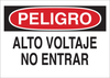 Brady B-120 Fiberglass Reinforced Polyester Rectangle White Electrical Safety Sign - 10 in Width x 7 in Height - Language Spanish - TEXT: PELIGRO ALTO VOLTAJE NO ENTRAR - 39531 - 754476-39531 - R. S. Hughes Company, Inc.