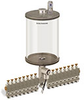 Levelux Clear View Multiple Feed Electro Lubricator, 1/2 gal Acrylic Reservoir, 16 Feeds, 1/8