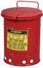 Justrite Red Steel 21 gal Safety Can - 23 7/16 in Height - 18 3/8 in Overall Diameter - 697841-00252 - 697841-00252 - R. S. Hughes Company, Inc.