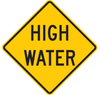 Brady B-959 Aluminum Square Yellow High Water Sign - 30 in Width x 30 in Height - TEXT: HIGH WATER - 113294 - 754473-14574 - R. S. Hughes Company, Inc.