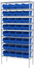 Akro-Mils Shelfmax 2000 lb Adjustable Blue Chrome Steel Open Adjustable Fixed Shelving System - 32 Bins - 2000 lb Total Capacity - AWS143630080 BLUE - AWS143630080 BLUE - R. S. Hughes Company, Inc.