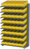 Akro-Mils APRS 900 lb Yellow Gray Powder Coated Steel 16 ga Single Sided Fixed Rack - 36 3/4 in Overall Length - 48 Bins - Bins Included - APRS18168 YELLOW - APRS18168 YELLOW - R. S. Hughes Company, Inc.
