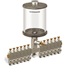 Clear View Multiple Feed Manual Lubricator, 1 qt Acrylic Reservoir, 12 Feeds, 1/8