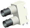 75 OHM DUAL PORT BNC R/A JACK, ISOLATED WHITE - 031-70506 - Amphenol RF