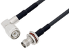 TNC Male Right Angle to TNC Female Bulkhead Cable 200 cm Length Using LMR-195 Coax with HeatShrink - PE3C3658/HS-200CM - Pasternack
