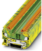 QTC2.5-PE; terminal block, din rail, ground, 2 conductor, 20-14AWG - 70169621 - Allied Electronics, Inc.