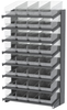 Akro-Mils APRS 900 lb Clear Gray Powder Coated Steel 16 ga Single Sided Fixed Rack - 36 3/4 in Overall Length - 32 Bins - Bins Included - APRS18088SC - APRS18088SC - R. S. Hughes Company, Inc.