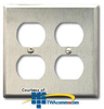 ICC 4-Port Dual Gang Electrical Stainless Steel Faceplate - IC106FP4SS - TelephoneStuff.com
