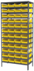 Akro-Mils 6500 lb Adjustable Yellow Gray Powder Coated Steel 22 ga Open Adjustable Fixed Shelving System - 48 Bins - 6500 lb Total Capacity - AS1879158Y - AS1879158Y - R. S. Hughes Company, Inc.