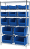Shelving, Wire Shelving Kit, 18x48x74, 15 Bins - AWS1848SABB - Akro-Mils, Inc.