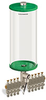 Green Color Key, Clear View Multiple Feed Electro Lubricator, 1 gal Acrylic Reservoir, 9 Feeds, 1/4” OD Tube Outlets, 24VDC - B5162-128AB09024D1GW - Oil-Rite Corp.