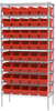 Akro-Mils Shelfmax 2000 lb Adjustable Red Chrome Steel Open Adjustable Fixed Shelving System - 40 Bins - 2000 lb Total Capacity - AWS183630098 RED - AWS183630098 RED - R. S. Hughes Company, Inc.