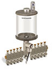 Levelux Clear View Multiple Feed Electro Lubricator, 1 qt Pyrex Reservoir, 10 Feeds, 1/8