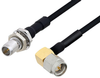 Slide-On BMA Plug Bulkhead to SMA Male Right Angle Cable 12 Inch Length Using PE-SR405FLJ Coax - PE3C4857-12 - Pasternack