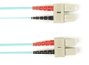 1-m, SC-SC, 50-Micron, Multimode, Plenum, Aqua Fiber Optic Cable -- FOCMP50-001M-SCSC-AQ - Image