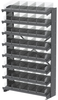 Akro-Mils APRS 400 lb Clear Gray Powder Coated Steel 16 ga Single Sided Fixed Rack - 36 3/4 in Overall Length - 40 Bins - Bins Included - APRS130SC - APRS130SC - R. S. Hughes Company, Inc.