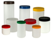 White Canisters and Colored Lids -- 2571