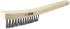 V-Groove Hand Wire Scratch Brush, .012 Carbon Steel Fill, Curved Handle, 3 x 19 Rows - 44594 - Weiler Abrasives