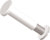 2 inch Small Unslotted Post and Screw, HDPE, White - AP2052000UW - ARKPLAS