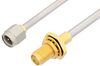SMA Male to SMA Female Bulkhead Cable 48 Inch Length Using PE-SR402AL Coax - PE34252-48 - Pasternack