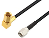 SMA Male to SSMC Plug Right Angle Low Loss Cable 12 Inch Length Using LMR-100 Coax - PE3C4423-12 - Pasternack