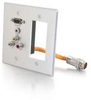RapidRun&reg; Double Gang Integrated HD15 + 3.5mm + RCA Audio/Video + Decora&reg; Style Cut-Out Wall Plate - Brushed Aluminum -- 2212-60042-001 - Image
